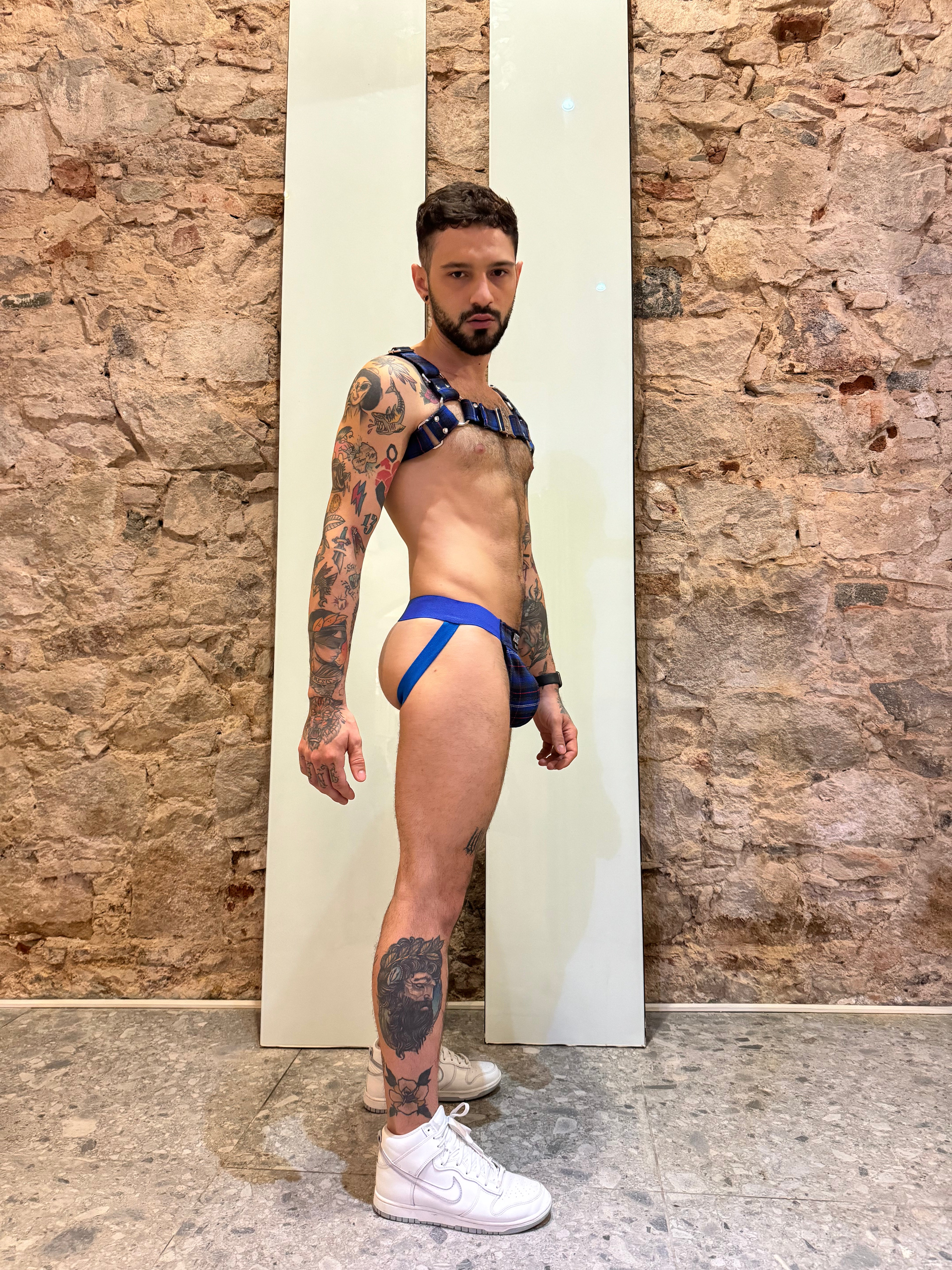 Plaid Jockstrap Bottle Green